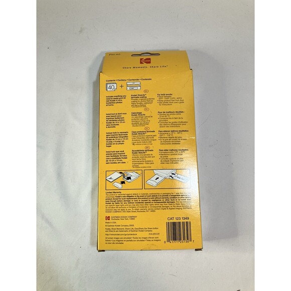 Kodak EasyShare PH-40 Color Cartridge & Photo Paper Kit 40 4X6 Sheets - Picture 2 of 3